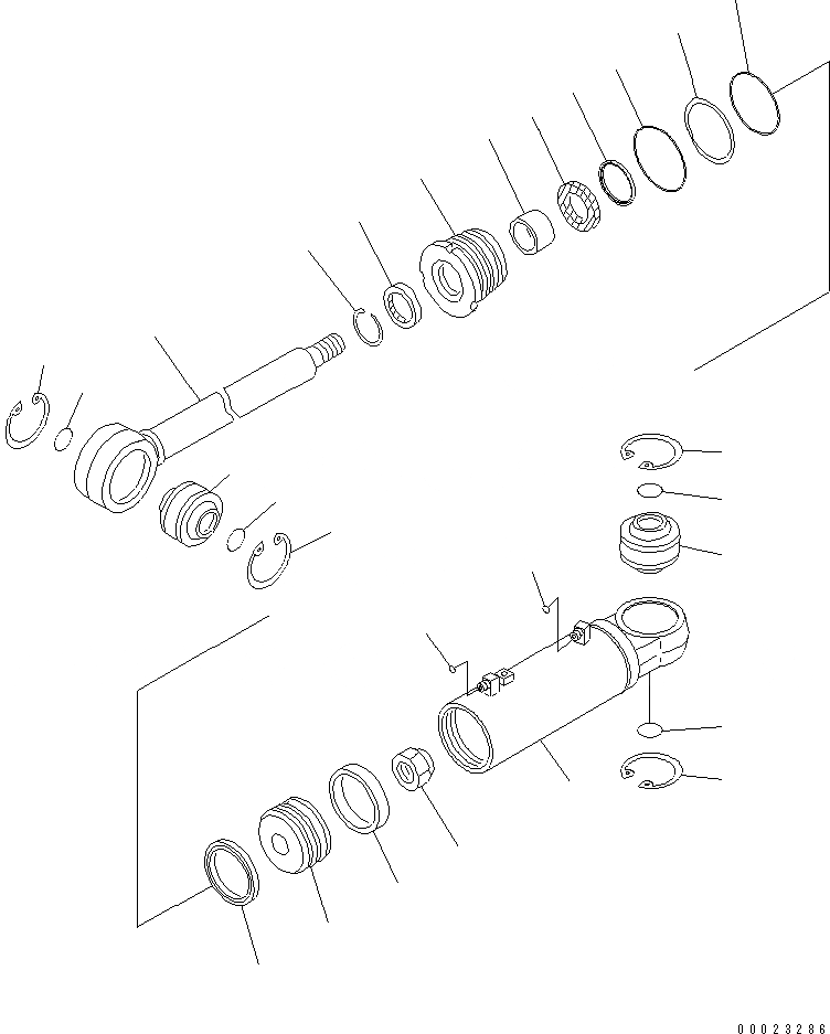 Схема запчастей Komatsu D61PX-15E0-BW - ЦИЛИНДР ПЕРЕКОСА (ПОВОРОТН. ОТВАЛ С ИЗМ. УГЛОМ DOZER) ОСНОВН. КОМПОНЕНТЫ И РЕМКОМПЛЕКТЫ