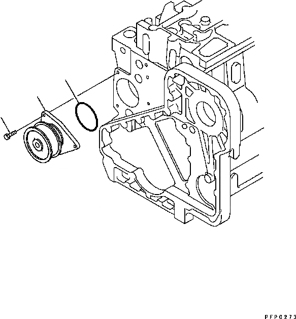 Схема запчастей Komatsu D61PX-15 - ВОДЯНАЯ ПОМПА ДВИГАТЕЛЬ]