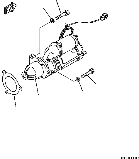 Схема запчастей Komatsu D61PX-15 - ДВИГАТЕЛЬ STARTER B [КОМПОНЕНТЫ ДВИГАТЕЛЯ]