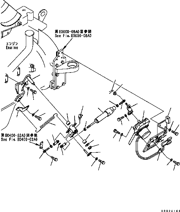 Схема запчастей Komatsu D61PX-15 - УПРАВЛ-Е ПОДАЧ. ТОПЛИВА (МОТОР И МЕХАНИЗМ) B [КОМПОНЕНТЫ ДВИГАТЕЛЯ]