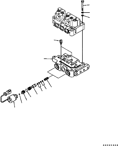 Схема запчастей Komatsu D61PX-15 - КЛАПАН ТРАНСМИССИИ (НИЖНИЙ КЛАПАН И КРЕПЛЕНИЕ) F [СИЛОВАЯ ПЕРЕДАЧА И КОНЕЧНАЯ ПЕРЕДАЧА]
