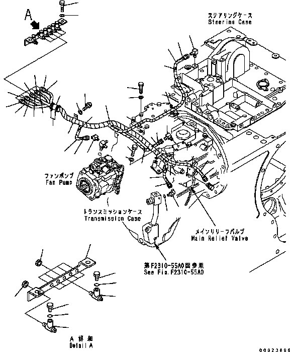Схема запчастей Komatsu D61PX-15 - СИЛОВАЯ ЛИНИЯ H.S.S. ТРУБЫ (КОНЦЕНТР. ТРУБЫ) F [СИЛОВАЯ ПЕРЕДАЧА И КОНЕЧНАЯ ПЕРЕДАЧА]
