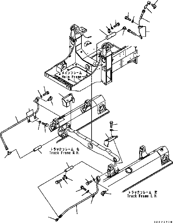 Схема запчастей Komatsu D61PX-15 - БАЛКА БАЛАНСИРА И ПОВОРОТН. ШКВОРЕНЬ ПАЛЕЦ (ДЛЯ УДЛИНН. ГУСЕНИЦЫ) J [ОСНОВН. РАМА И КОМПОНЕНТЫ]