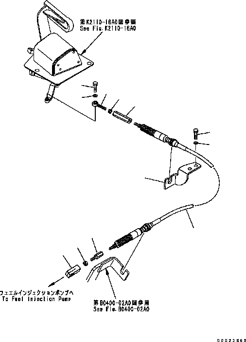 Схема запчастей Komatsu D61PX-15 - ОСНОВН. КОНСТРУКЦИЯ (DECCEL КАБЕЛЬ) K [КАБИНА ОПЕРАТОРА И СИСТЕМА УПРАВЛЕНИЯ]