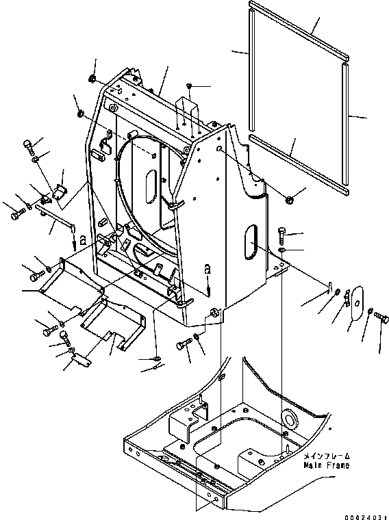 Схема запчастей Komatsu D61PX-15 - ЗАЩИТА РАДИАТОРА M [ЧАСТИ КОРПУСА]