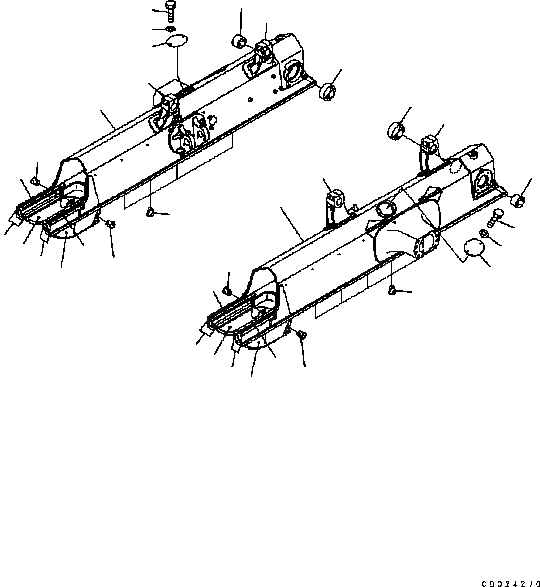Схема запчастей Komatsu D61PX-15 - ГУСЕНИЧНАЯ РАМА R [ХОДОВАЯ]