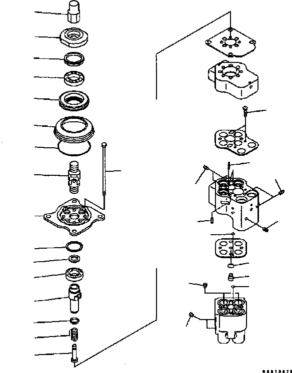 Схема запчастей Komatsu D61PX-15 - КЛАПАН PPC(ДЛЯ PAT) (/) Y [РЕМ. КОМПЛЕКТЫ И COMPONENTS ЧАСТИ]