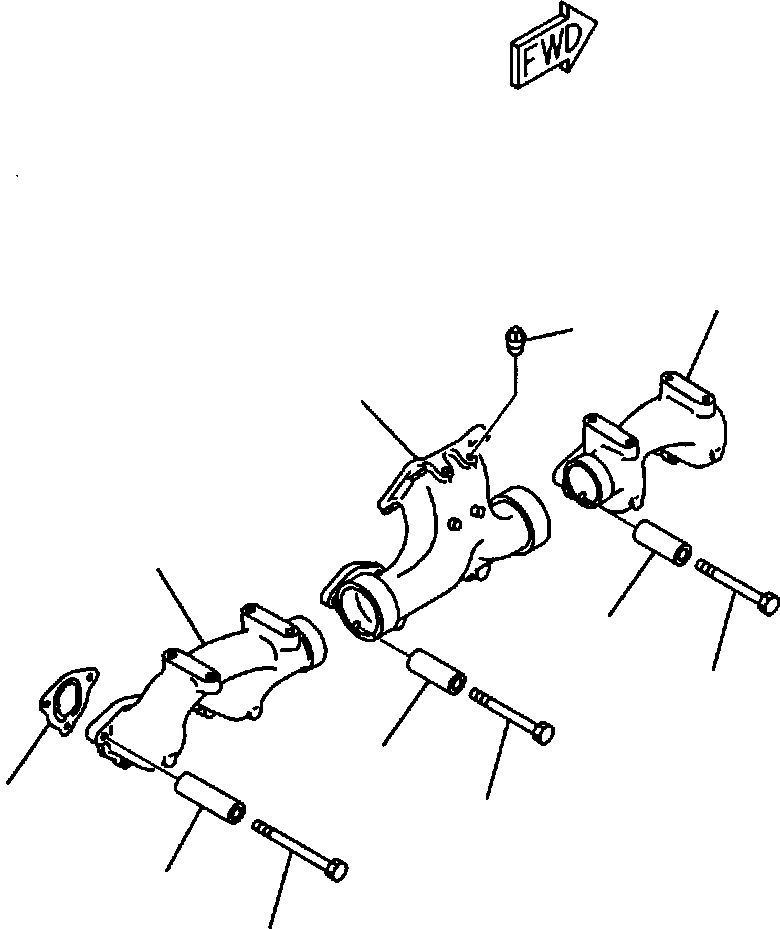 Схема запчастей Komatsu D87E-2 - FIG. A-AA8 ВЫПУСКНОЙ КОЛЛЕКТОР ДВИГАТЕЛЬ