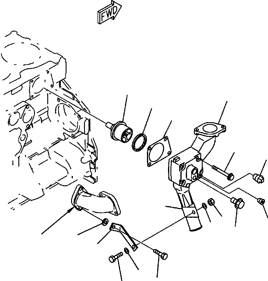 Схема запчастей Komatsu D87E-2 - FIG. A7-AE7 ТЕРМОСТАТ ДВИГАТЕЛЬ