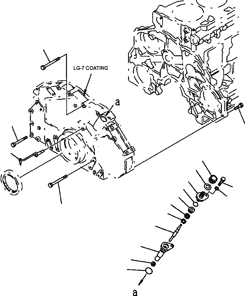 Схема запчастей Komatsu D87E-2 - FIG. A-AE ПЕРЕДН. КРЫШКАКРЕПЛЕНИЕ ДВИГАТЕЛЬ
