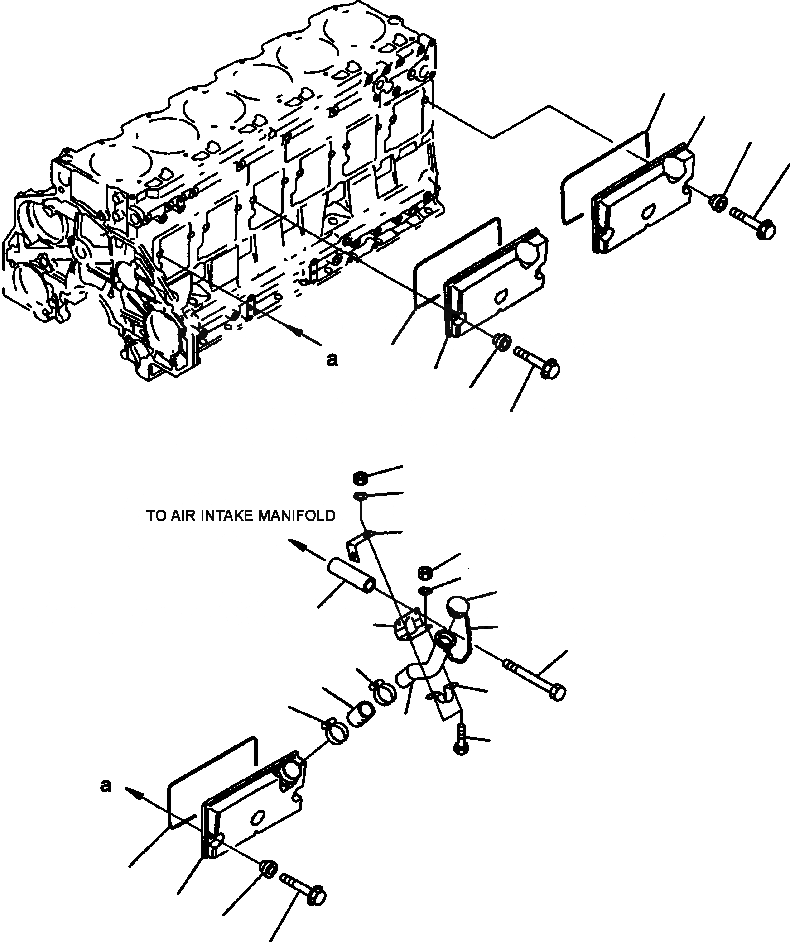 Схема запчастей Komatsu D87E-2 - FIG. A-AD КРЫШКА ТОЛКАТЕЛЕЙ КЛАПАНА ДВИГАТЕЛЬ