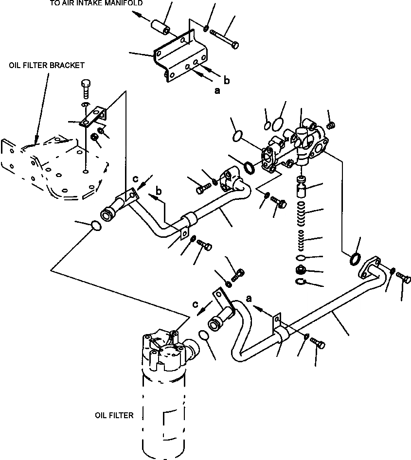 Схема запчастей Komatsu D87E-2 - FIG. A-BE МАСЛ. АДАПТЕР ДВИГАТЕЛЬ