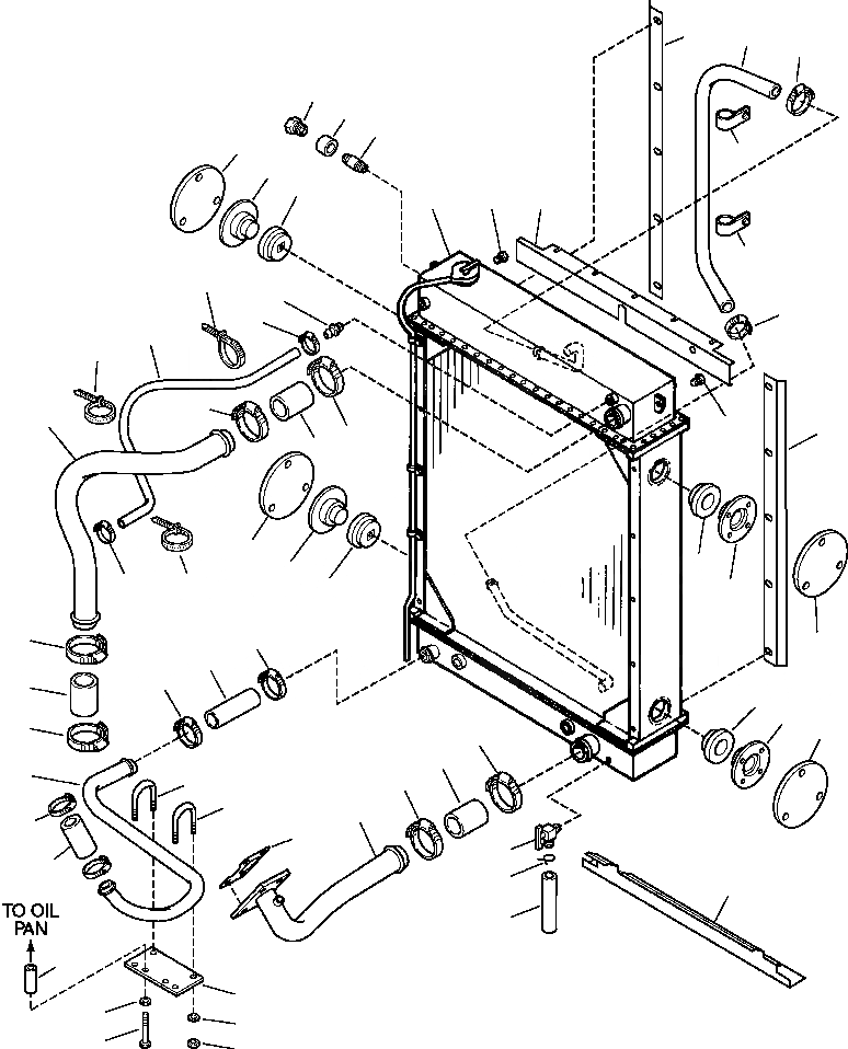 Схема запчастей Komatsu D87E-2 - FIG. C-A КРЕПЛЕНИЕ РАДИАТОРА И СОЕДИН-ЕS СИСТЕМА ОХЛАЖДЕНИЯ