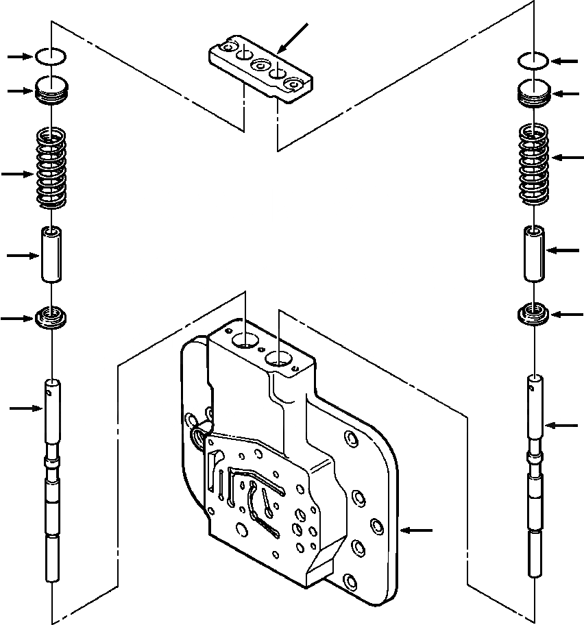 Схема запчастей Komatsu D87E-2 - FIG. F-A TWO SPEED РУЛЕВ. УПРАВЛЕНИЕ - НИЖН. КЛАПАН РУЛЕВОГО УПРАВЛЕНИЯ СИЛОВАЯ ПЕРЕДАЧА И КОНЕЧНАЯ ПЕРЕДАЧА