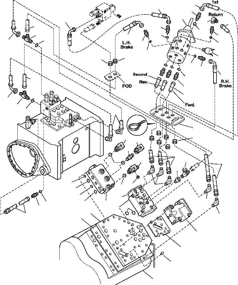 Схема запчастей Komatsu D87E-2 - FIG. F-A УПРАВЛ-Е ТРАНСМИССИЕЙ ТРУБЫ СИЛОВАЯ ПЕРЕДАЧА И КОНЕЧНАЯ ПЕРЕДАЧА