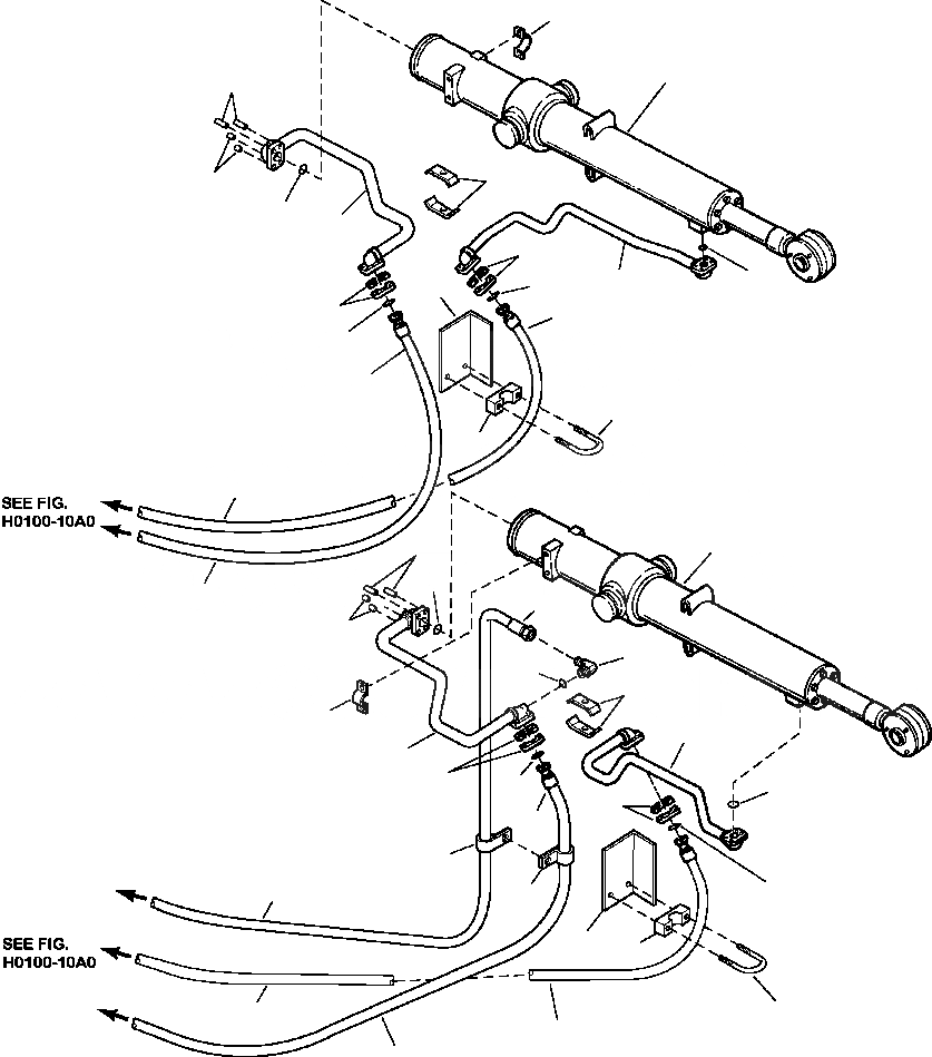 Схема запчастей Komatsu D87E-2 - FIG. H-A ЦИЛИНДР ПОДЪЕМА ОТВАЛА ТРУБЫ ГИДРАВЛИКА