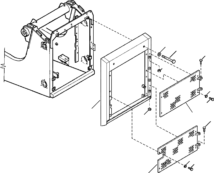 Схема запчастей Komatsu D87P-2 - FIG. M-A ЗАСЛОНКА РАДИАТОРА - ПЕРФОРИРОВАНН. ЧАСТИ КОРПУСА