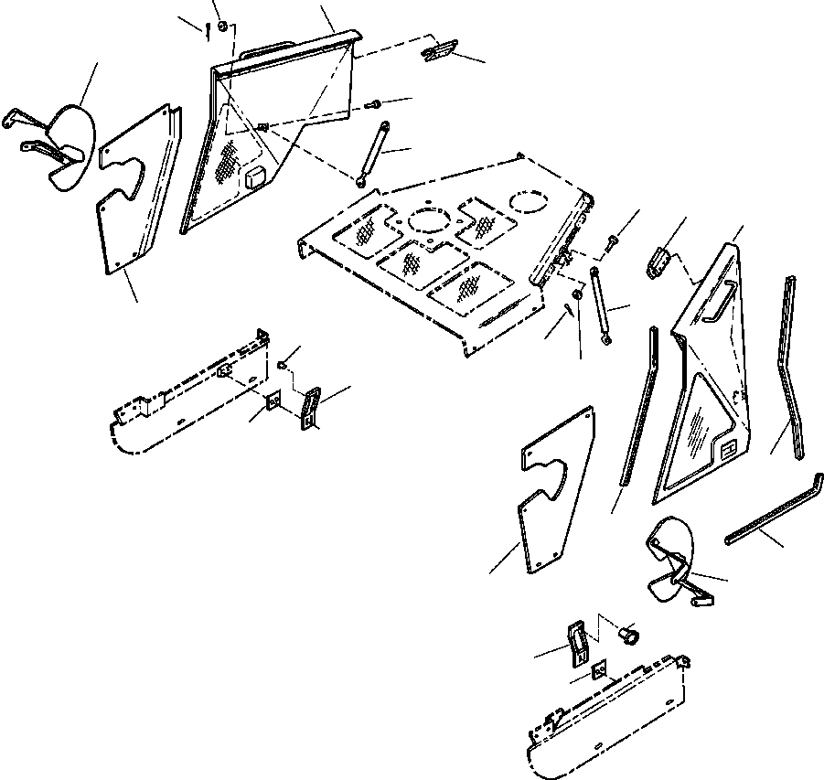 Схема запчастей Komatsu D87P-2 - FIG. M-A БОКОВ. КРЫШКА ДВИГ.S ЧАСТИ КОРПУСА