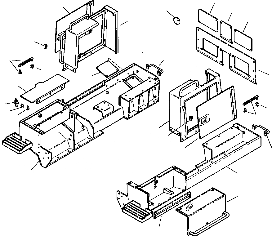 Схема запчастей Komatsu D87P-2 - FIG. M-A КРЫЛОS И ПЛАТФОРМАS ЧАСТИ КОРПУСА