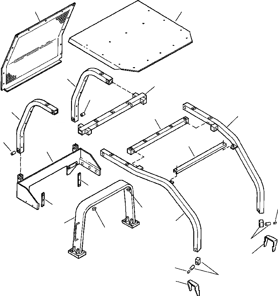 Схема запчастей Komatsu D87P-2 - FIG. M7-A ПЕРЕДН. И ЗАДН. SWEEPS ЧАСТИ КОРПУСА