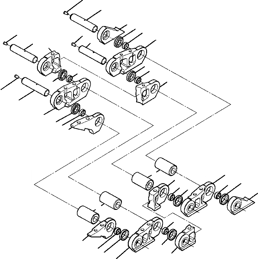 Схема запчастей Komatsu D87P-2 - FIG. R-A ГУСЕНИЦЫ ЦЕПЬ - LUBRICATED ХОДОВАЯ