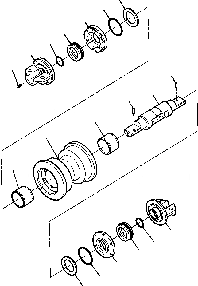 Схема запчастей Komatsu D87P-2 - FIG. R-A ОДНОБОРТН. ОПОРНЫЙ КАТОК ХОДОВАЯ