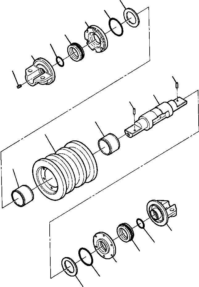 Схема запчастей Komatsu D87P-2 - FIG. R-A ДВУБОРТН. ОПОРНЫЙ КАТОК ХОДОВАЯ