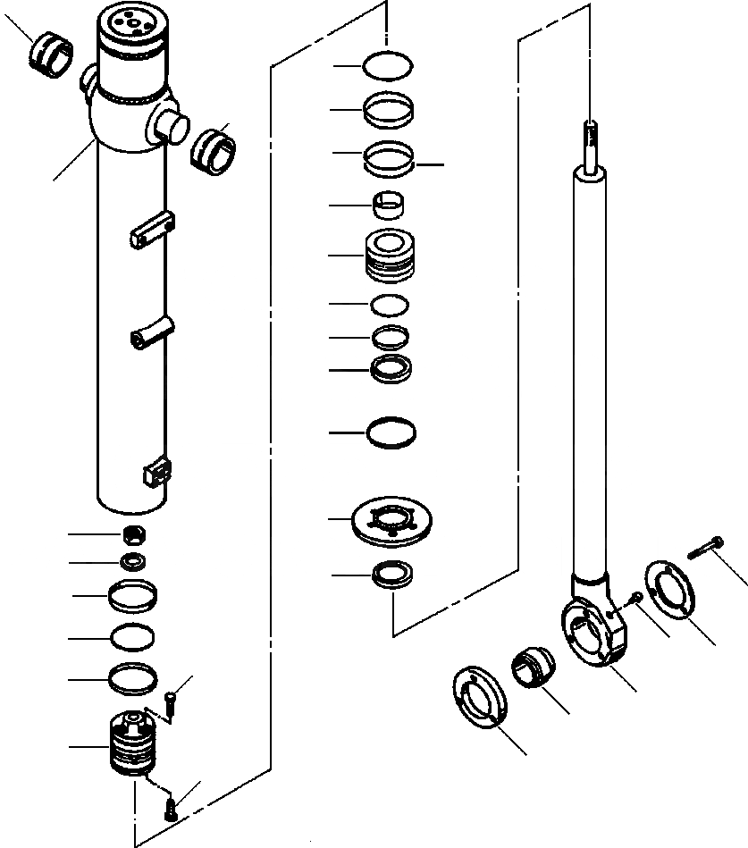 Схема запчастей Komatsu D87P-2 - FIG. T-A ЦИЛИНДР ПОДЪЕМА ОТВАЛА РАБОЧЕЕ ОБОРУДОВАНИЕ