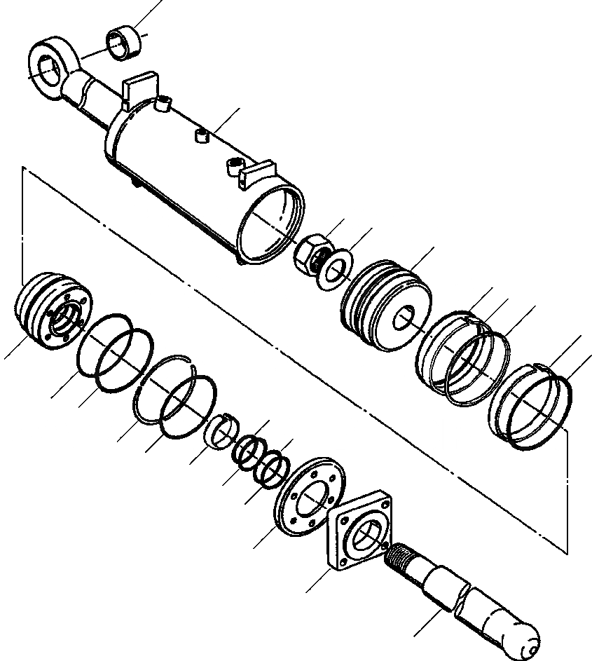 Схема запчастей Komatsu D87P-2 - FIG. T-A ЦИЛИНДР ПЕРЕКОСА ОТВАЛА - BULLDOZER РАБОЧЕЕ ОБОРУДОВАНИЕ