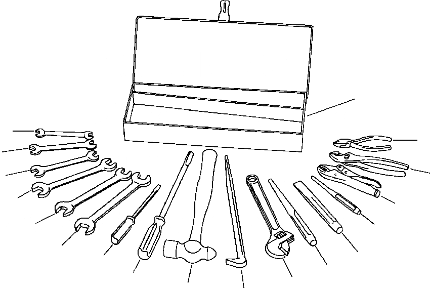 Схема запчастей Komatsu D87P-2 - FIG. V-A ИНСТРУМЕНТ И ЯЩИК Д/ИНСТРУМЕНТА АКСЕССУАРЫ