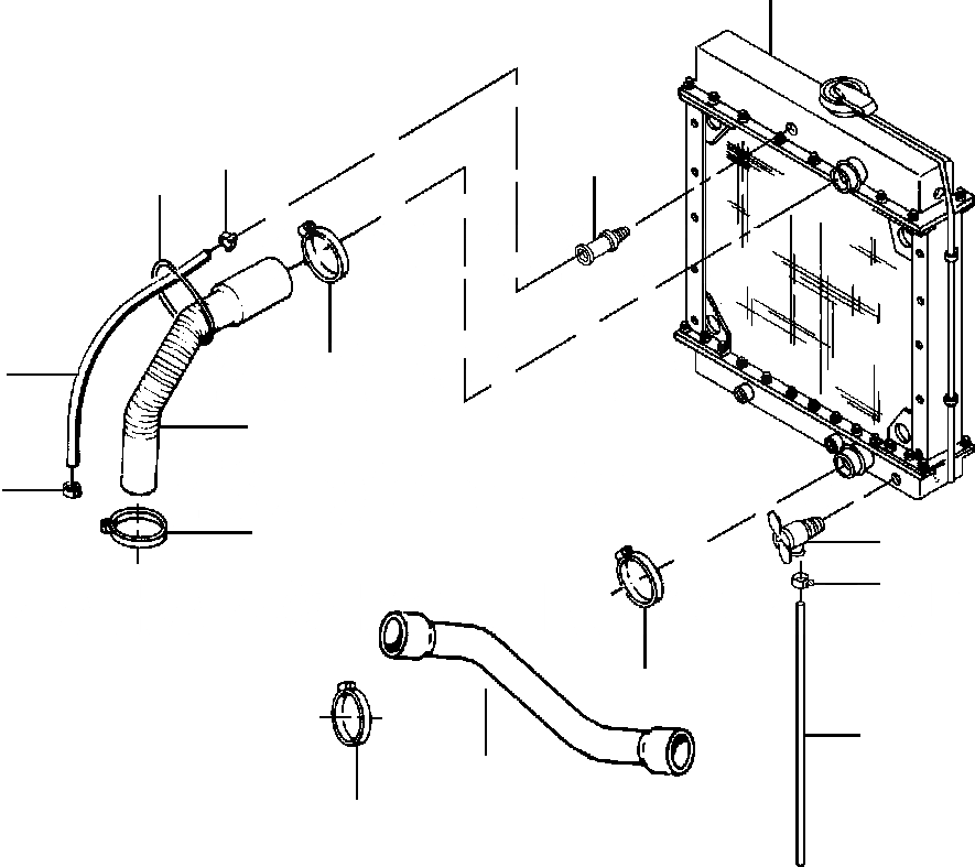 Схема запчастей Komatsu GD530A - РАДИАТОР СОЕДИН-ЕS ОХЛАЖД-Е
