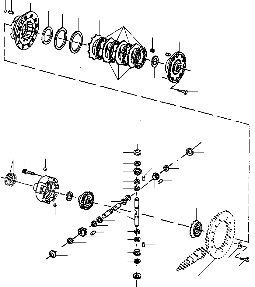 Схема запчастей Komatsu GD530A - БЛОКИР./UNБЛОКИР. СТАНДАРТН. ДИФФЕРЕНЦ. ПРИВОД TRAIN