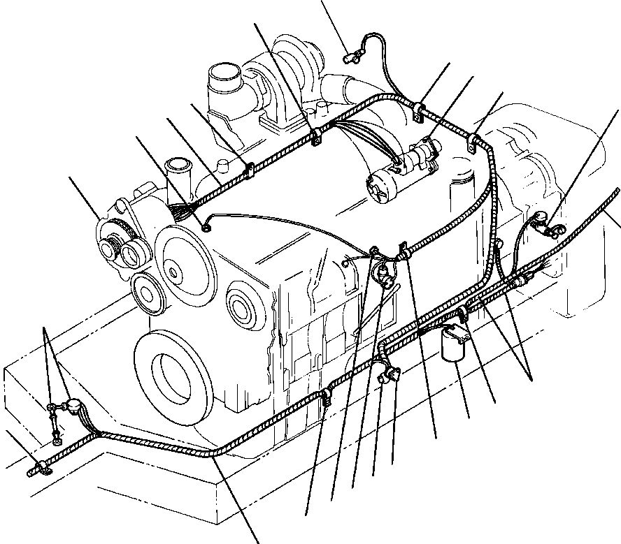 Схема запчастей Komatsu GD530A - ДВИГАТЕЛЬ ЭЛЕКТРОПРОВОДКА ЭЛЕКТР.