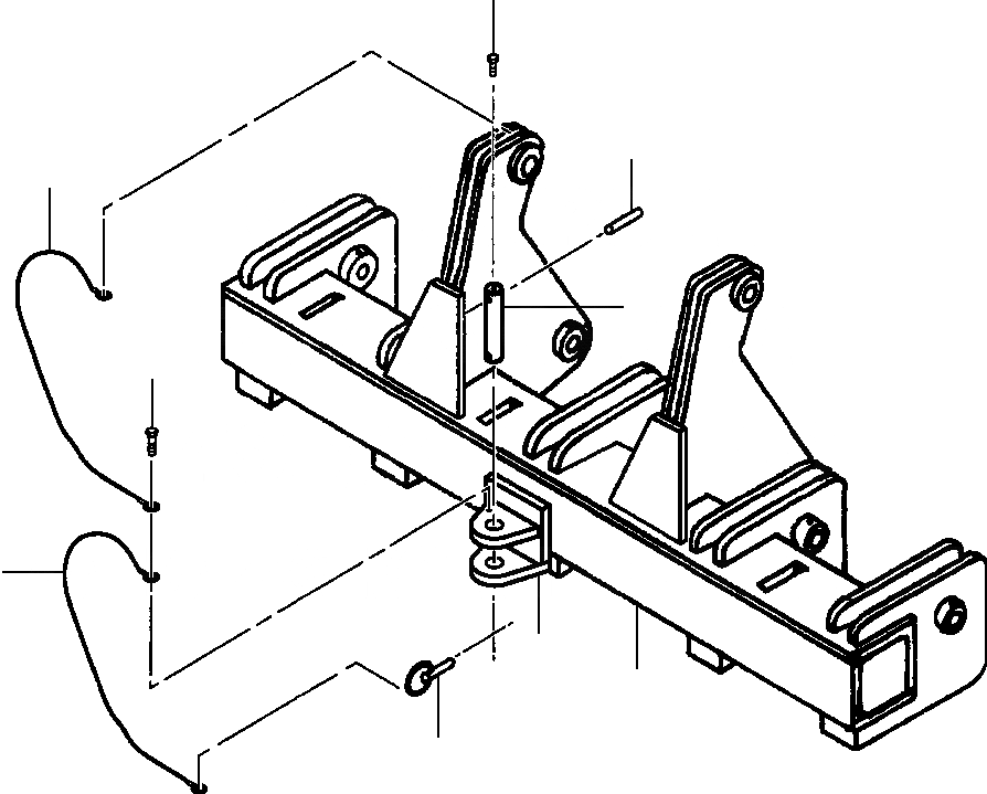 Схема запчастей Komatsu GD530A - ЗАДН. СЦЕПКА С РЫХЛИТЕЛЕМ РАМА