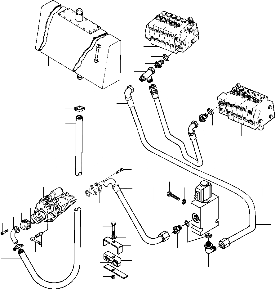 Схема запчастей Komatsu GD530A - BASIC ГИДРАВЛS PRESSURE ЛИНИИ - С БЛОКИР.OUT ГИДРАВЛS