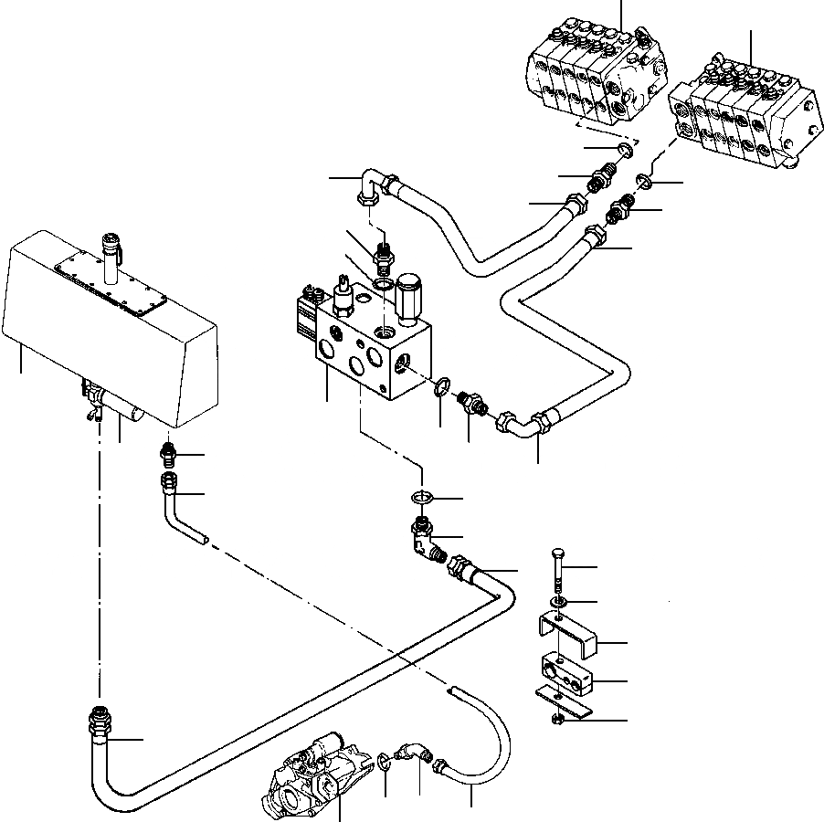 Схема запчастей Komatsu GD530A - ГИДРАВЛS ВОЗВРАТНАЯ ЛИНИЯ ГИДРАВЛS