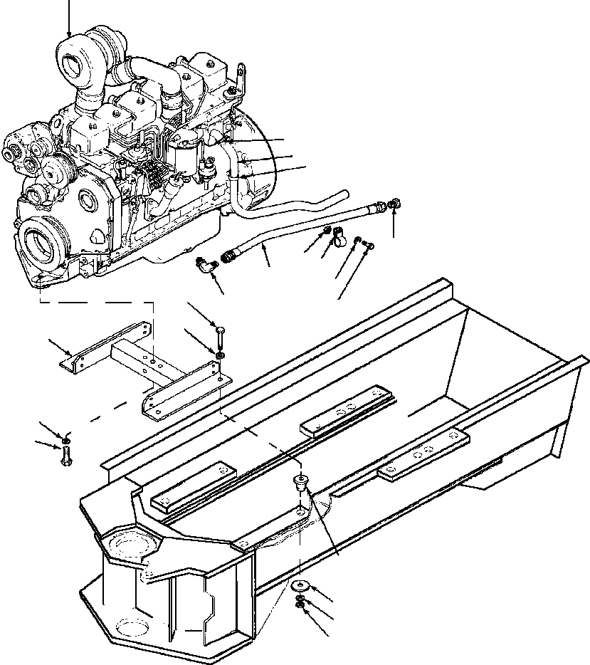 Схема запчастей Komatsu GD530A - ДВИГАТЕЛЬ И КРЕПЛЕНИЕ POWER