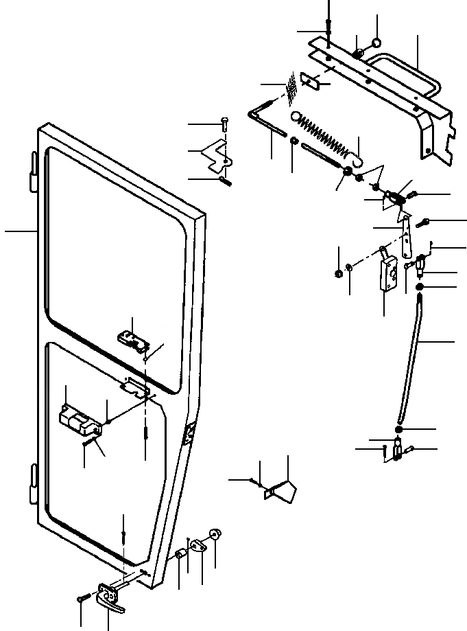Схема запчастей Komatsu GD530A - ПРАВ. ДВЕРЬ ПОЛН.-HEIGHT КАБИНА SUPERSTRUCTURE