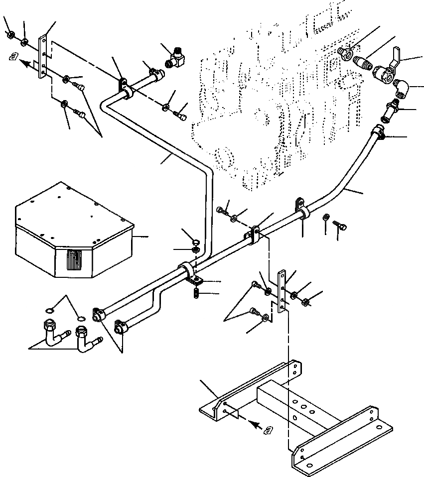 Схема запчастей Komatsu GD530A - ШЛАНГИ ОБОГРЕВАТЕЛЯ SUPERSTRUCTURE