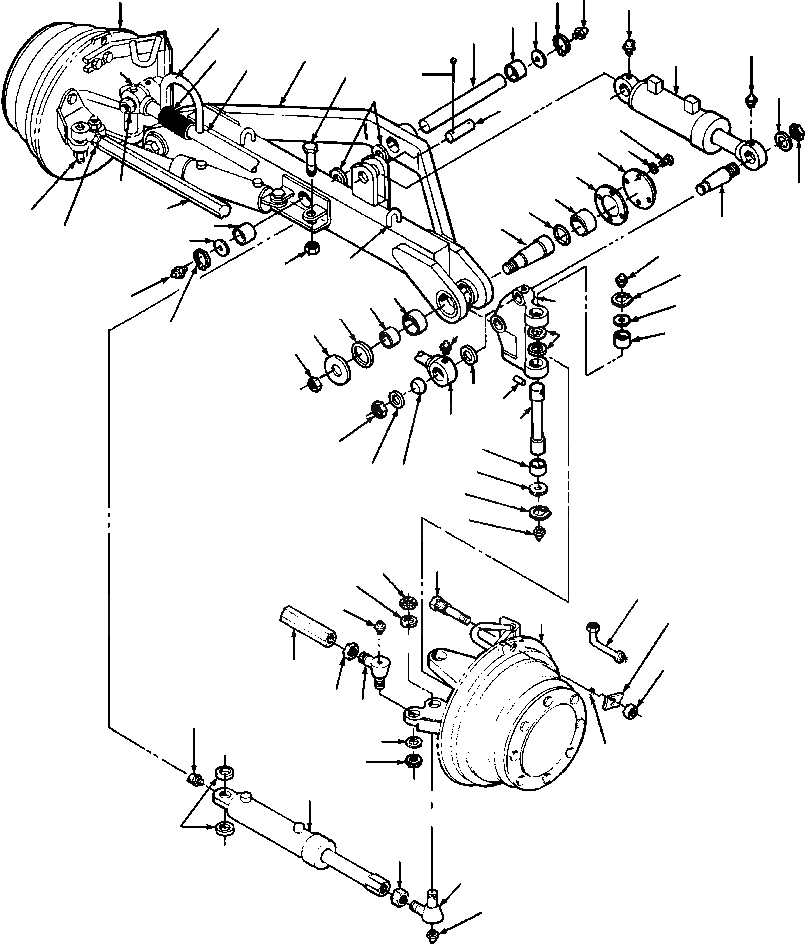 Схема запчастей Komatsu GD530A - AWD ПЕРЕДНИЙ МОСТ С ПЕРЕДН. КРЫЛОS ПОДВЕСКА