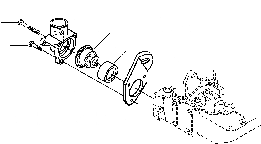 Схема запчастей Komatsu GD530A - ТЕРМОСТАТ И КОЖУХ СИСТЕМА ОХЛАЖДЕНИЯ