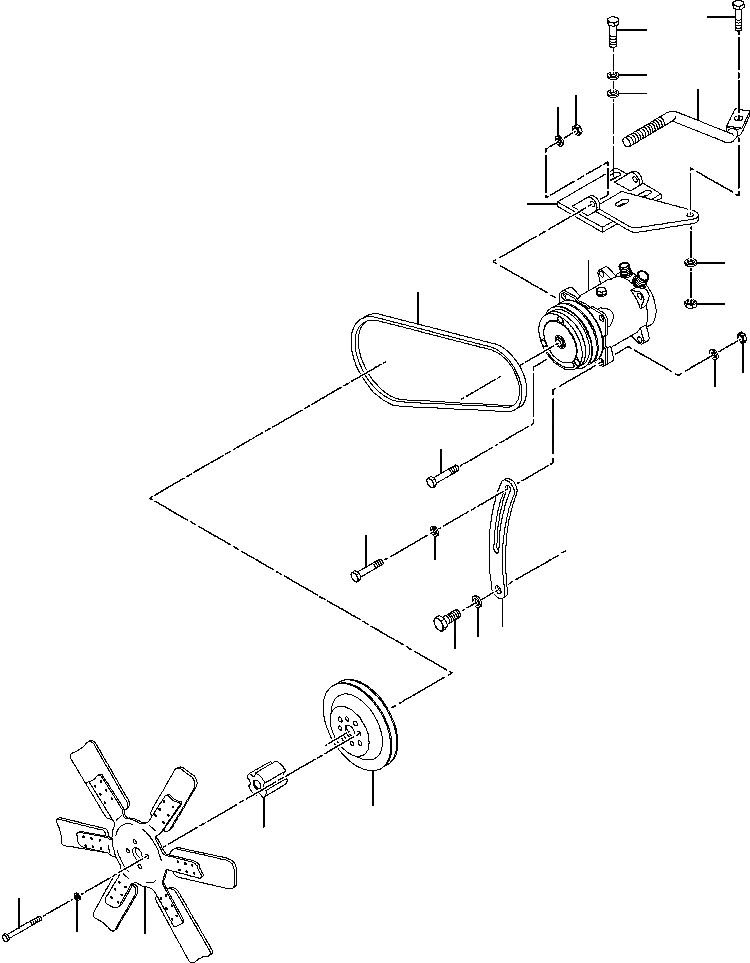Схема запчастей Komatsu GD530A-1 - КОНДИЦ. ВОЗДУХА КОМПРЕССОР КРЕПЛЕНИЕ SUPERSTRUCTURE