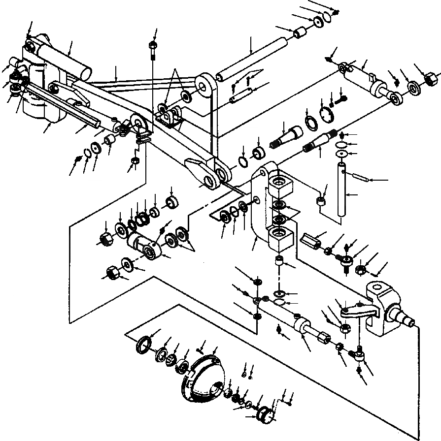 Схема запчастей Komatsu GD530A-1 - ПЕРЕДНИЙ МОСТ ПОДВЕСКА