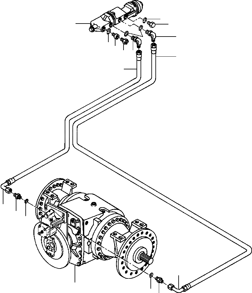 Схема запчастей Komatsu GD530A - ГИДРАВЛ ТОРМОЗН. ГИДРОЛИНИЯS БЕЗ AWD ТОРМОЗ.S
