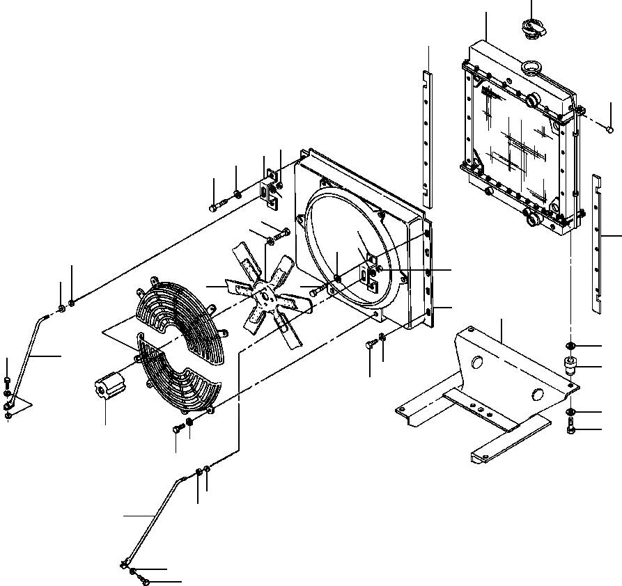 Схема запчастей Komatsu GD530A - КРЕПЛЕНИЕ РАДИАТОРА ОХЛАЖД-Е