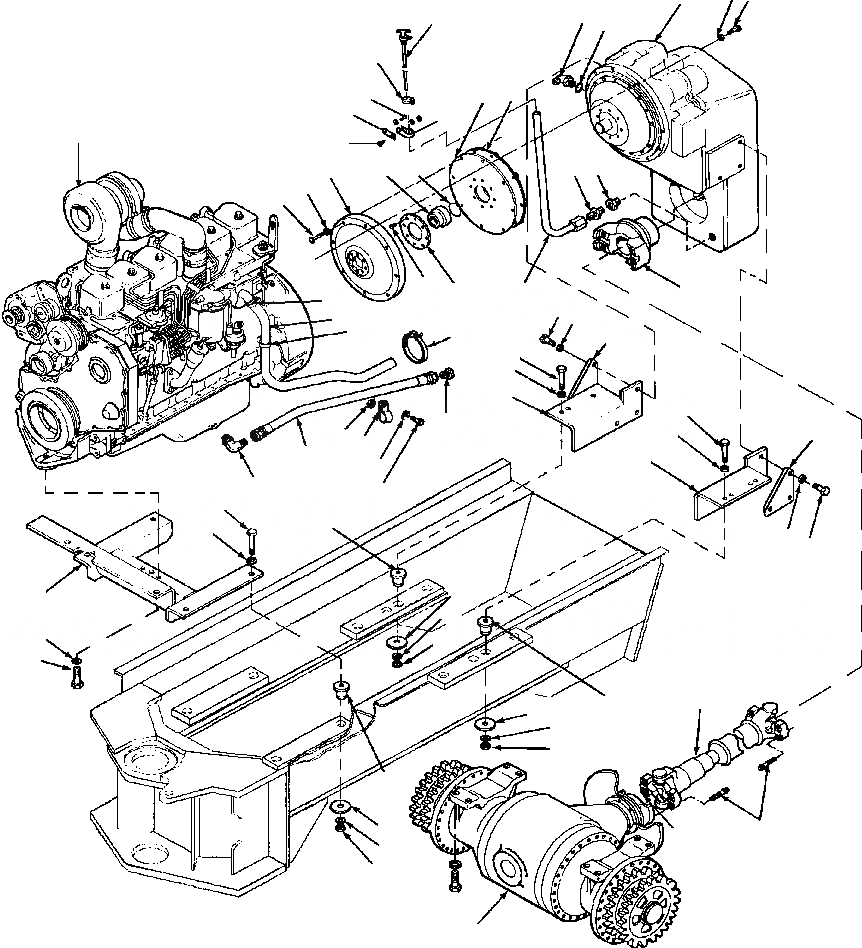 Схема запчастей Komatsu GD530A - ПРИВОД ЛИНИЯ ПРИВОД TRAIN