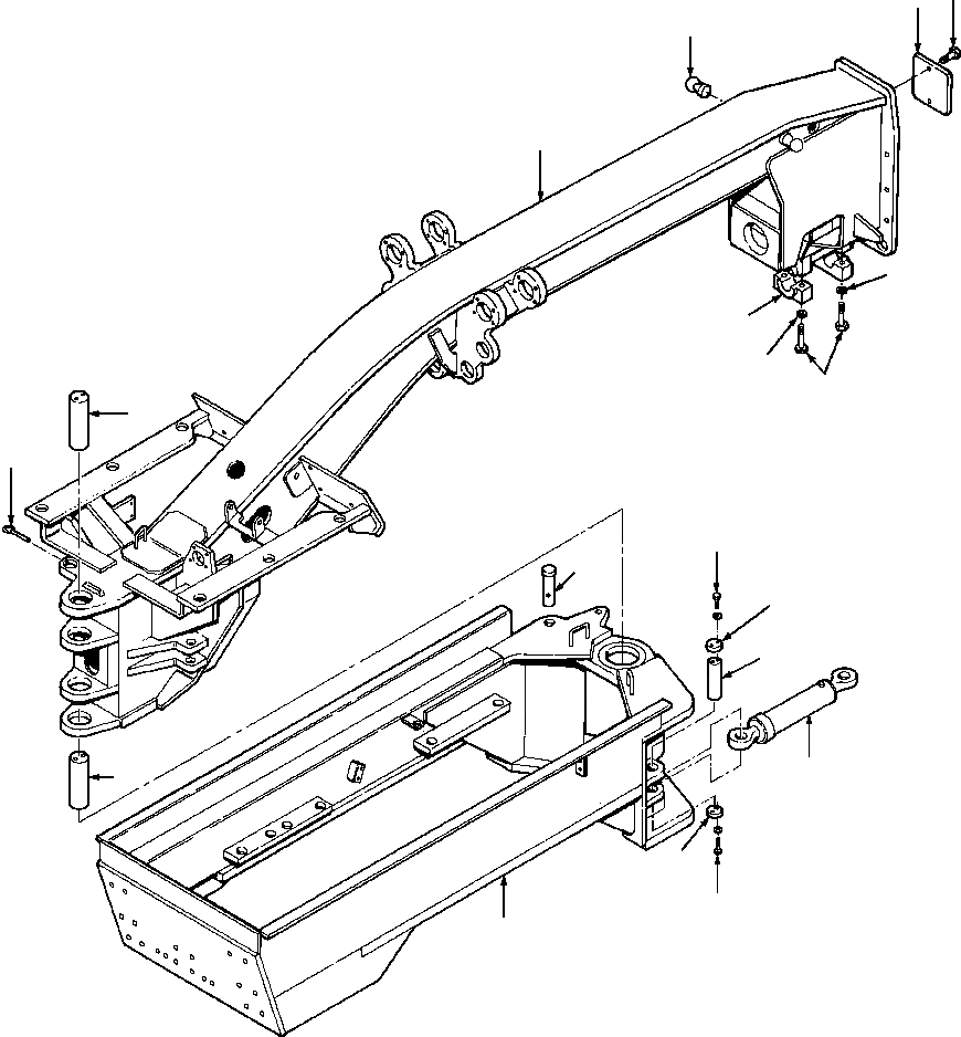Схема запчастей Komatsu GD530A - ОСНОВН. РАМА ПРАВ. & ЛЕВ. 9ш ОТВАЛ ПОДВЕСКА - C РАМА