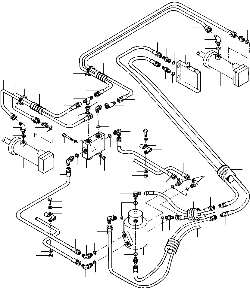 Схема запчастей Komatsu GD530A - MOLDBOARD ЦИЛИНДР ПЕРЕКОСА ЛИНИЯ АКТУАТОРАS ГИДРАВЛS