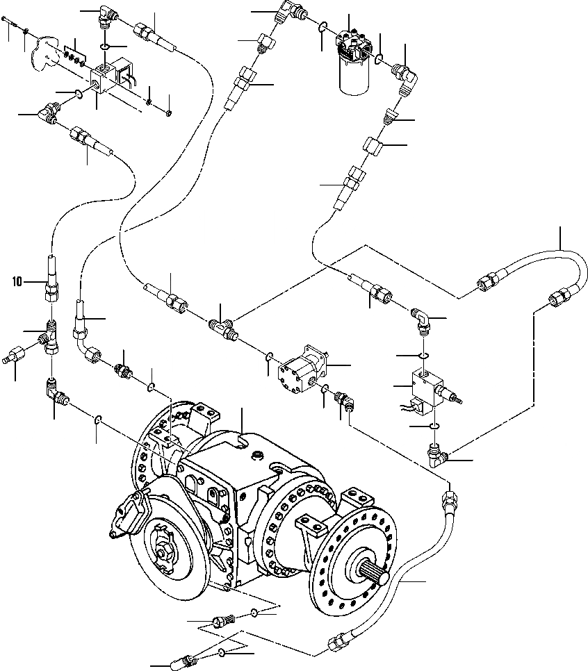 Схема запчастей Komatsu GD530A - БЛОКИР./UNБЛОКИР. ДИФФЕРЕНЦ. ГИДРАВЛИКА БЕЗ МАСЛООХЛАДИТЕЛЬ - заводской номер 7 & DOWN ГИДРАВЛS