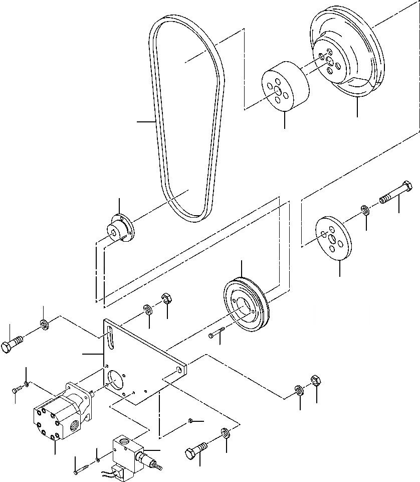 Схема запчастей Komatsu GD530A - БЛОКИР./UNБЛОКИР. ДИФФЕРЕНЦ. КРЕПЛЕНИЕ ГИДР. НАСОСА заводской номер 7 И DOWN ГИДРАВЛS